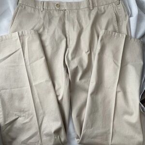 Peter Millar Pants Beige Chinos Flat Front Pima Cotton Ankle 38x32
